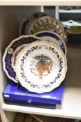 A group of three Royal Crown Derby porcelain commemorative plates, comprising Diamond jubilee 2952-