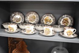 A Royal Worcester 'Palissy' pattern part dinner service decorated with pheasant and foliage