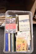 Two boxes containing various military warfare books, to include Intelligence in War by John