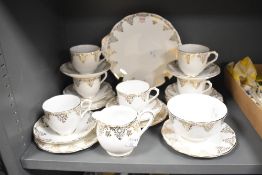 A selection of Royal Albert gold lace design tea wares