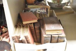 A selection of vintage books including Odhams Press Dickens and Punch library of humour