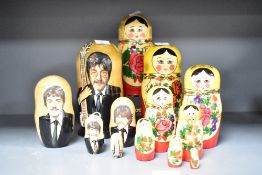 A nest of Russian style dolls, largest h21.5cm