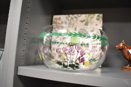 A Portmeirion hand painted glass bowl, with box