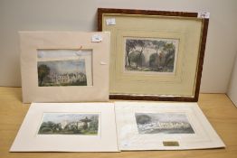 Local interest: After S. Laccy (British) Devil's Bridge, Kirkby Lonsdale, print under glass,