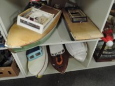 Hand Made Wooden Model Boats, ZX-76, Sea Gherkin, Kitty Kat Chorley and two unnamed, largest