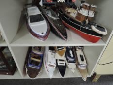 Wooden and Plastic Model Boats including Monica, The Squid, 7170, Meteor and similar, largest length