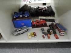 Mixed Vintage Playworn Die-casts, Burago 1:18 scale Bugatti Type 59 (1934) boxed, Mercedes 300SL (