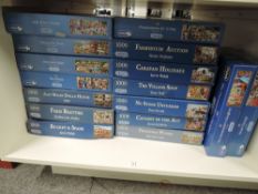 Gibsons Modern Jigsaws, 1000 Pieces including Riverside Walk, Farmhouse Auction, The Village Shop