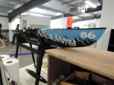 Model Boat hand built by Renowned Model Builder Allan Miller, plastic, Thunder Tiger Naulantia 86,