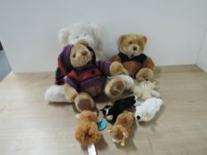 Modern Bears, Steiff 111884 Charly, 110955, 110924, 110917 Cosy Cats with magnetic hands, Russ