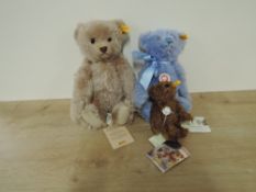 Steiff Bears, Modern Mohair 005138 Classic Bear, yellow tag, height 32cm, 001871 Classic Bear,