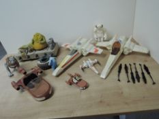 Star Wars Toys, Kenner Products Inc X-Wing Fighter x2 with 6 Laser Cannons present, smaller die-cast