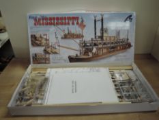Artesania Latina 1:80 scale model kit, King of the Mississippi Paddle Steam Boat, box opened,