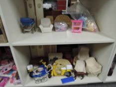 Vintage Sindy Furniture and Accessories, Wardrobe x3, Sofa x6, Easy Chair x8, Pram x 3, Motorbike