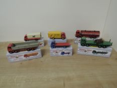 Atlas Editions Dinky Die-casts, 512 Guy Flat Truck, 901 Foden Diesel 8-Wheel Wagon, 905 Foden Flat