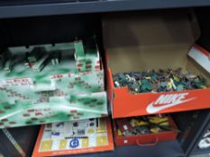 Plastic Soldiers and Plywood Toy Fort, Hong Kong and China made Soldiers, home made Fort