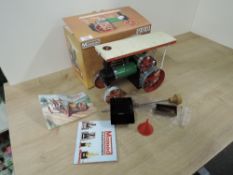 Mamod Live Steam Tractor TE1A, burner tray present, very little use, in original box (1)
