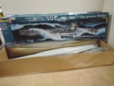 Revell 1:72 scale plastic kit, 05015 German Submarine VIIC Wolf Pack, opened but appears unmade