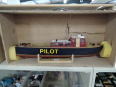 Model Boat hand built by Renowned Model Builder Allan Miller, wooden and plastic, Pilot Boat Lion