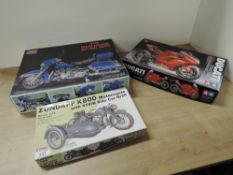 Mixed Scale Plastic unmade Kits, Tamiya 101 1:12 scale Ducati Desmosedici, Vulcan 56007 1:35 scale