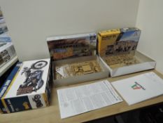 Italeri 1:35 scale plastic kits, 241 Bedford QL Medium Truck, 7402 Triumph 3HW, 361 Magirus RSO/03