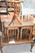 A selection of reproduction mahogany occasional furniture, comprising a wine table, sofa table and