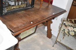 A vintage oak refectory style dining table, approx. 137 x 84cm