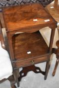 A 19th Century mahogany night stand having central drawer, height approx. 78cm