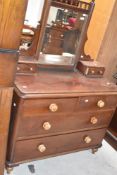 A Victorian mahogany dressing table, width approx. 107cm