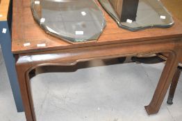 An Oriental hardwood breakfast/side table, approx. 90 x 70cm