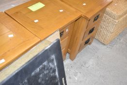 Three modern golden oak chests of bedside drawers, each approx 45 x 38 x 60cm
