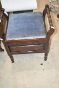 A Victorian style commode stool having turned handles