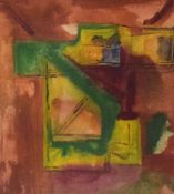 Manfred Robertz (Polish? 20th/21st century) acrylic on paper, abstract composition, signed lower