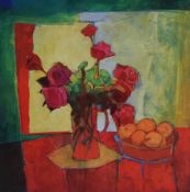 After Yuval Wolfson (American b.1966) 'Breakfast Table' Seriolithograph in colour on archival paper,