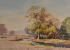 Local interest* Dennis Rothwell Bailey (British 1933-2023) watercolour 'After Harvest' river scene