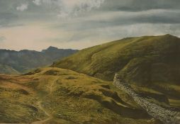 Local interest* Meg Lee (British 20th century) two local scene gouache paintings on paper 'Walking