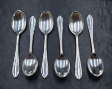 A set of six Elizabeth II silver Sandringham pattern teaspoons, marks for Sheffield 1956, maker