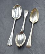 A George III silver fiddle pattern spoon, having a heraldic crest to terminal, marks for London