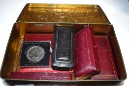 Order of Oddfellows Manchester, four boxed medals on ribbons with ornate pin fastenings, a John