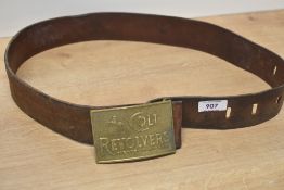 Colt Revolvers buckle 6.5cm x 10cm with iconic trade mark rearing horse, bold raised lettering and