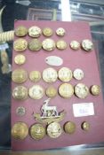 Military button collection including Notts & Derby, Northamptonshire, Loyal North Lancashire and
