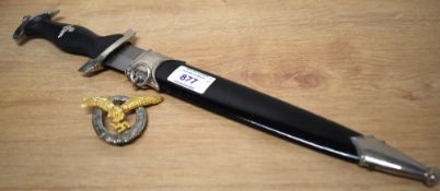 German 3rd Reich SS-style dagger with the RZM identifier M7/36 and blade etching 'Meine Ehre heißt