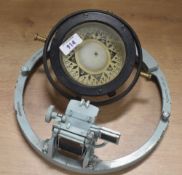 Azimuth Circle in light blue, stamped 6605-99-460-6573 and R/83/SIS/539. Sold together a WWII-period