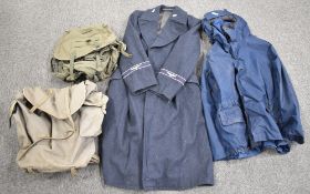 German Luftwaffe blue woollen greatcoat, no size or maker seen, Bundeswehr gold coloured buttons