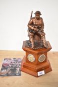 Danbury Mint bronzed sculpture The Brave British Tommy, depicting a British 'tommy' in full battle