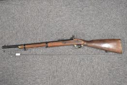 London Armoury, non-firing percussion-cap musket rifle with working mechanism, engraved to the