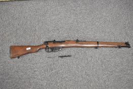 BSA Lee Enfield-style Short Magazine (SMLE) non-firing bolt-action rifle, brass butt plate,