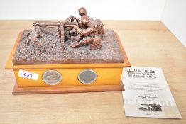Danbury Mint bronzed sculpture of Defending The Line - The Machine Gun Corps, a commemoration of the