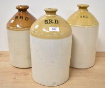 WW1/WWII period SRD Supply Reserve Depot ceramic stoneware rum flagons, used throughout both World
