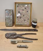 WW1 The Silver Bullet or The Road To Berlin ball bearing puzzle game, the stylised printed card